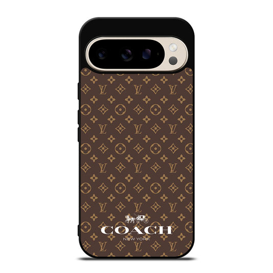 COACH NEW YORK PATTERN BROWN Google Pixel 9 Pro Case Cover
