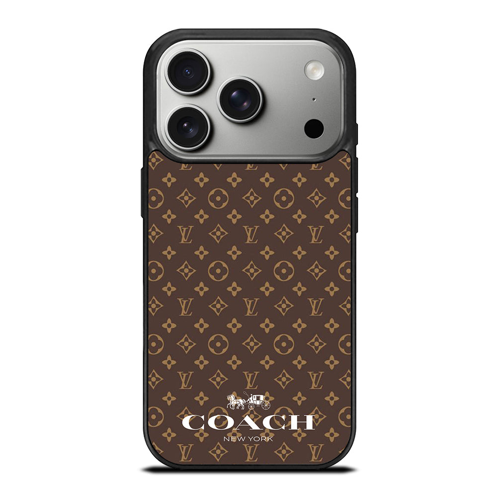 COACH NEW YORK PATTERN BROWN iPhone 17 Pro Case Cover