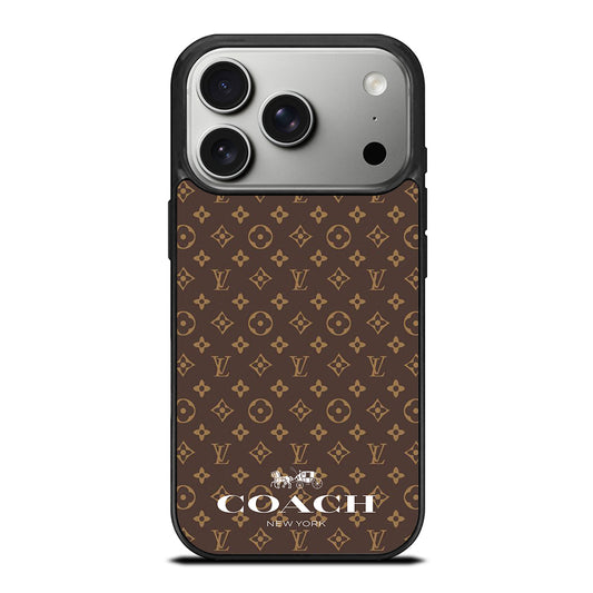 COACH NEW YORK PATTERN BROWN iPhone 17 Pro Case Cover