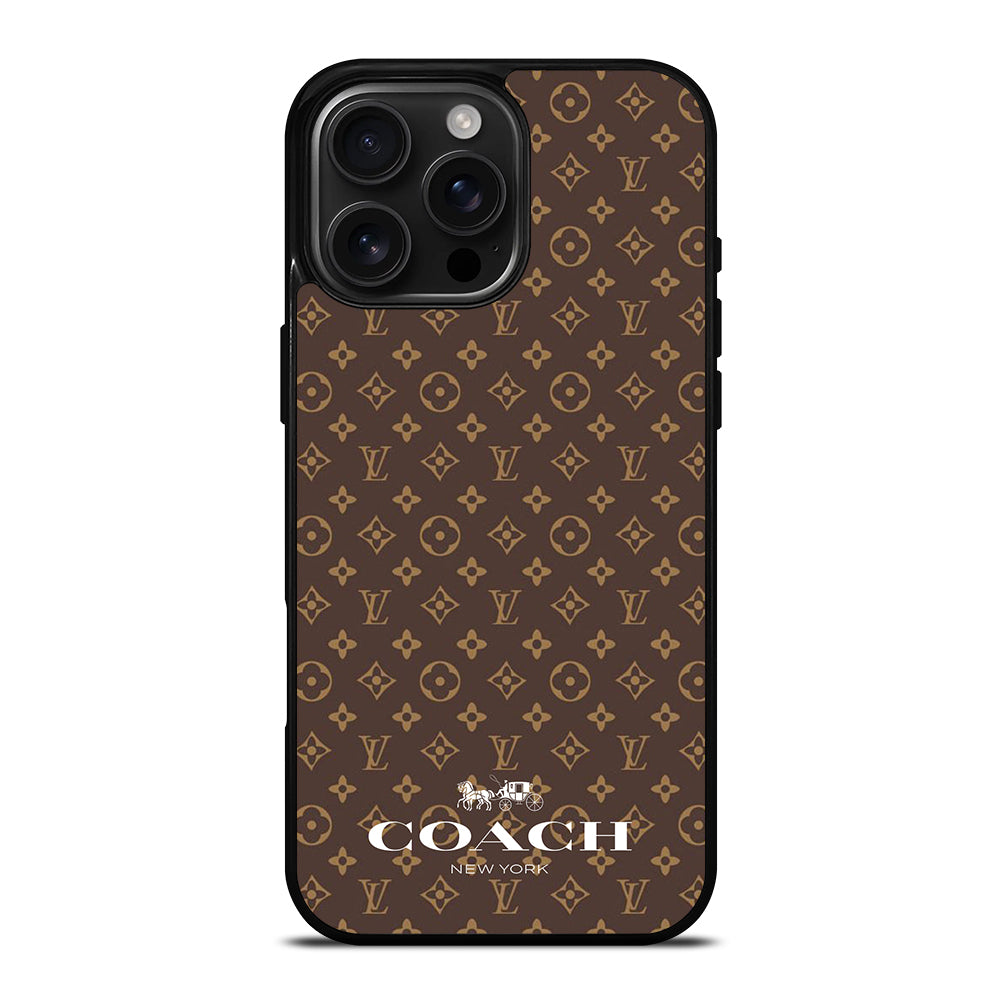 COACH NEW YORK PATTERN BROWN iPhone 16 Pro Max Case Cover