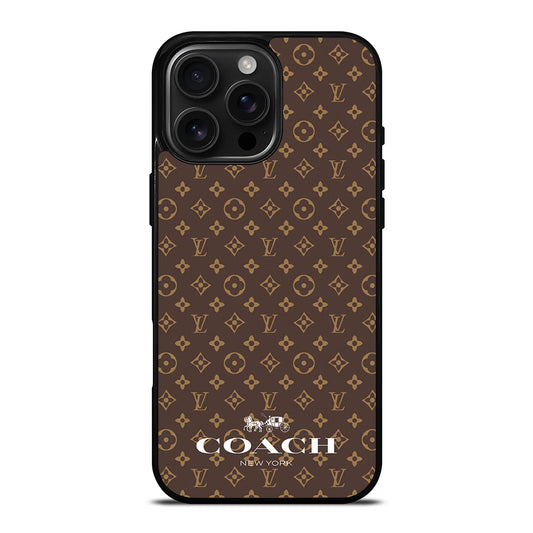 COACH NEW YORK PATTERN BROWN iPhone 16 Pro Max Case Cover