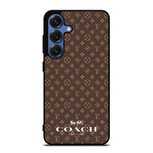 COACH NEW YORK PATTERN BROWN Samsung Galaxy S25 Case Cover