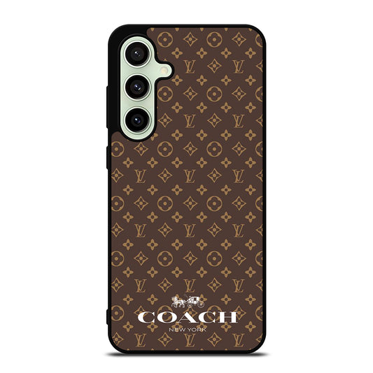 COACH NEW YORK PATTERN BROWN Samsung Galaxy S24 FE Case Cover