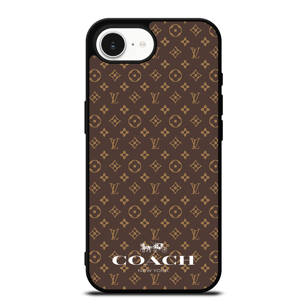 COACH NEW YORK PATTERN BROWN iPhone 16e Case Cover