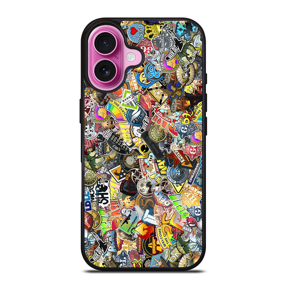 CSGO STICKER BOMB COLLAGE iPhone 16 Plus Case Cover