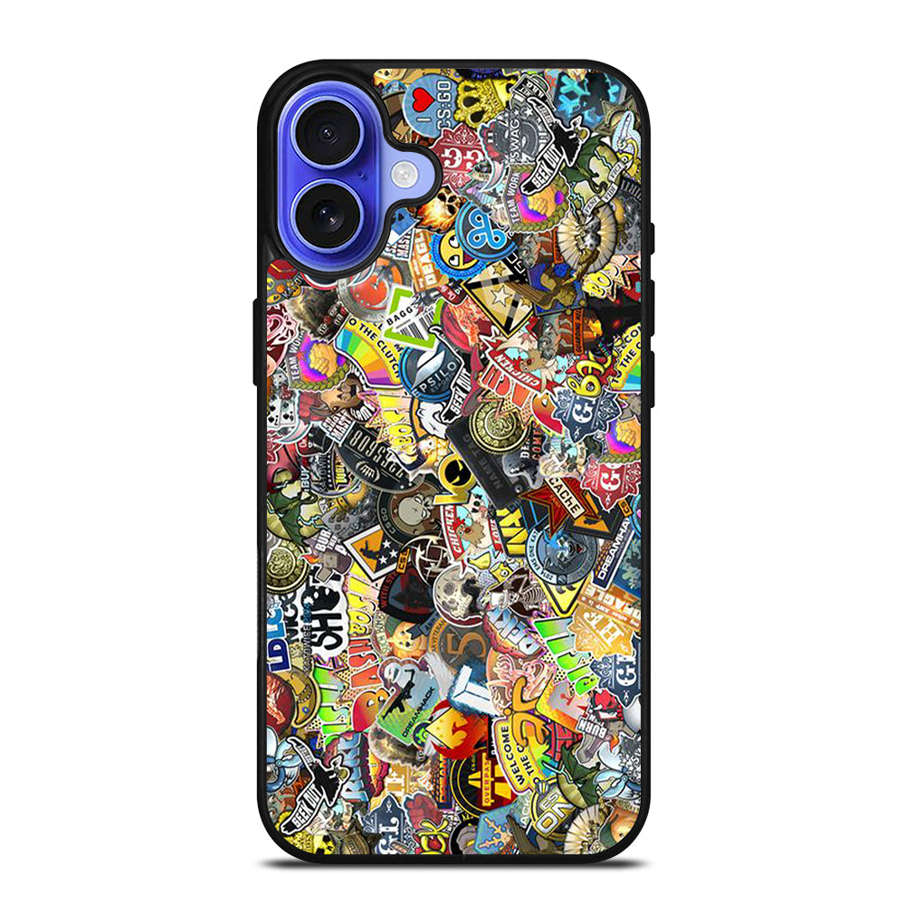 CSGO STICKER BOMB COLLAGE iPhone 16 Case Cover