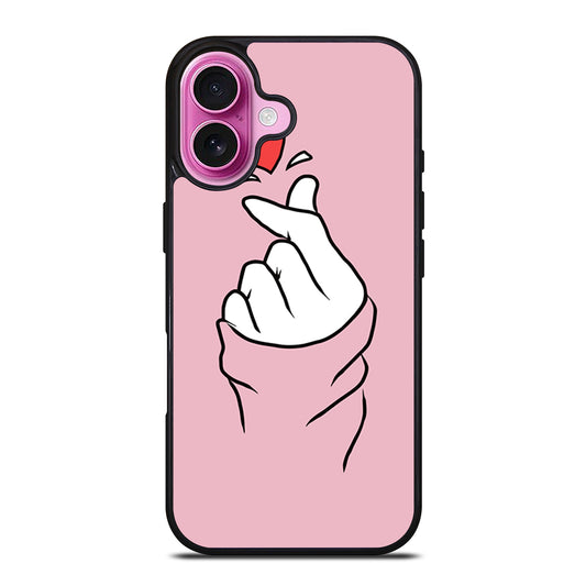 CUTE HEART FINGER 1 iPhone 16 Plus Case Cover