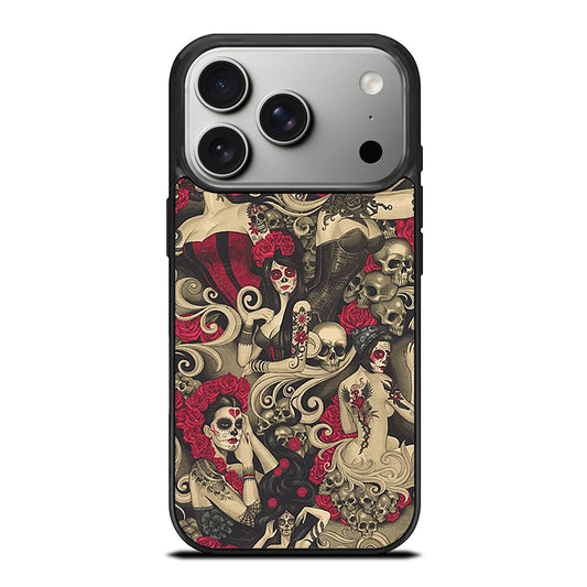 DAY OF THE DEAD SKULL ART iPhone 17 Pro Case Cover