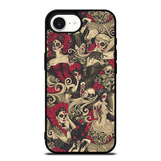DAY OF THE DEAD SKULL ART iPhone 16e Case Cover