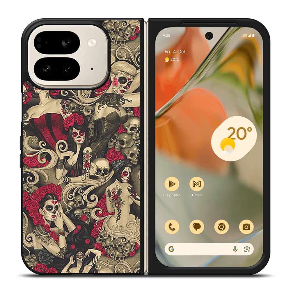 DAY OF THE DEAD SKULL ART Google Pixel 9 Pro Fold Case Cover