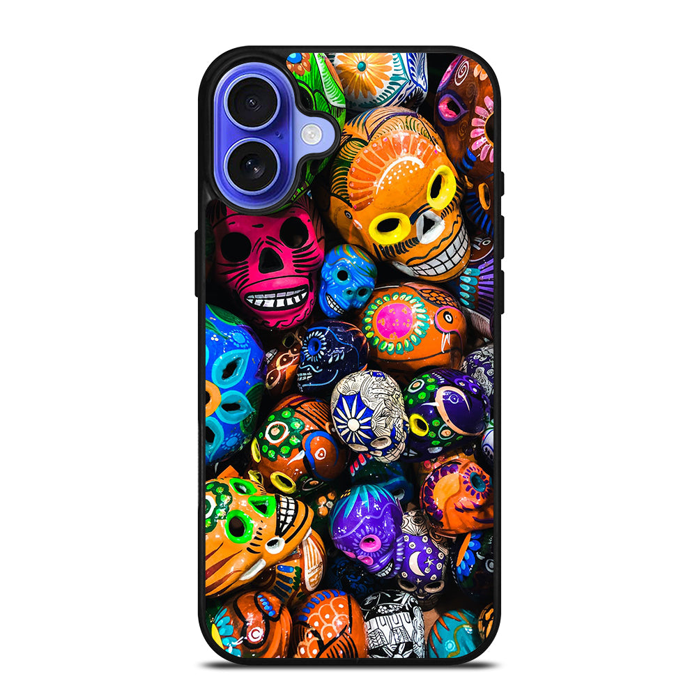 DAY OF THE DEAD SKULL PATTERN iPhone 16 Case Cover