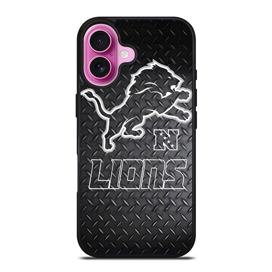 DETROIT LIONS METAL SYMBOL iPhone 16 Plus Case Cover