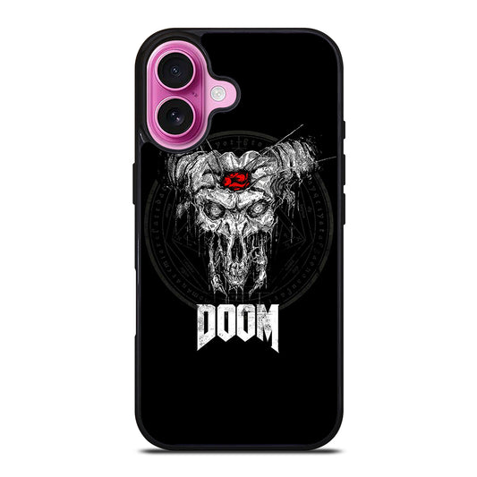 DOOM ETERNAL GAMES LOGO BLACK iPhone 16 Plus Case Cover