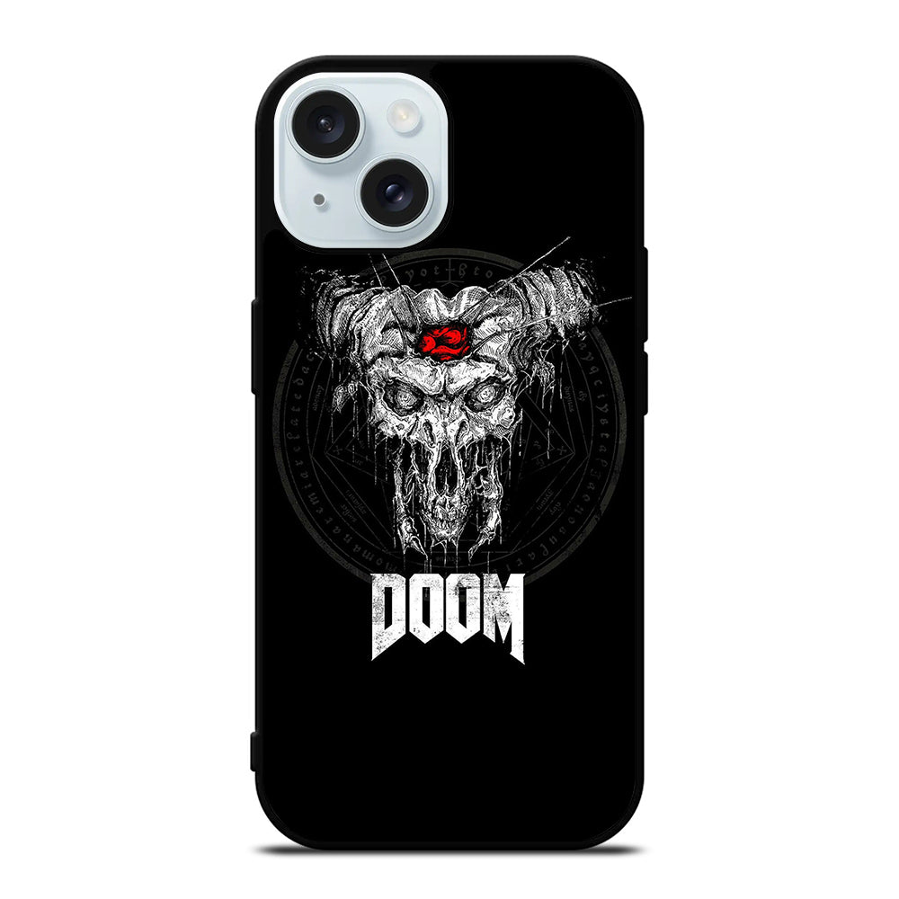 DOOM ETERNAL GAMES LOGO BLACK iPhone 15 Case Cover