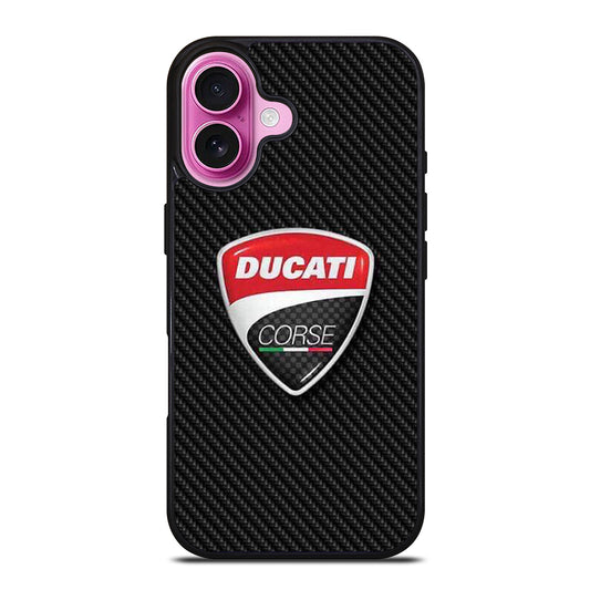 DUCATI LOGO CARBON iPhone 16 Plus Case Cover
