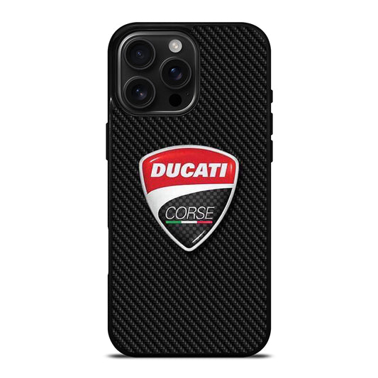 DUCATI LOGO CARBON iPhone 16 Pro Max Case Cover