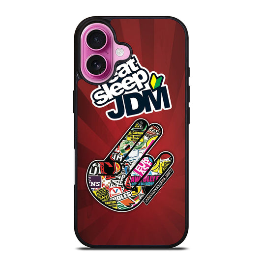 EAT SLEEP JDM LOGO iPhone 16 Plus Case Cover