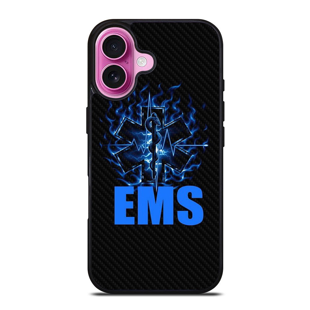 EMT EMS MEDICAL CARBON LOGO 2 iPhone 16 Plus Case Cover