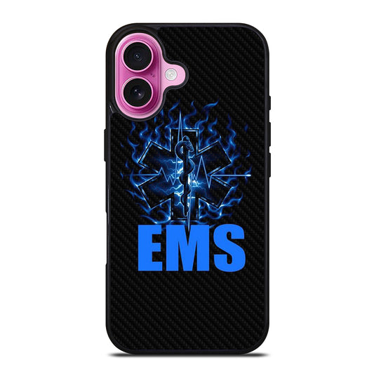 EMT EMS MEDICAL CARBON LOGO 2 iPhone 16 Plus Case Cover