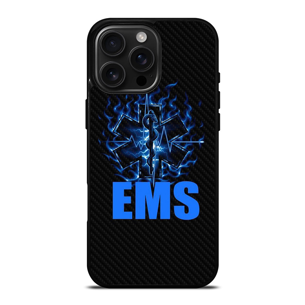 EMT EMS MEDICAL CARBON LOGO 2 iPhone 16 Pro Max Case Cover