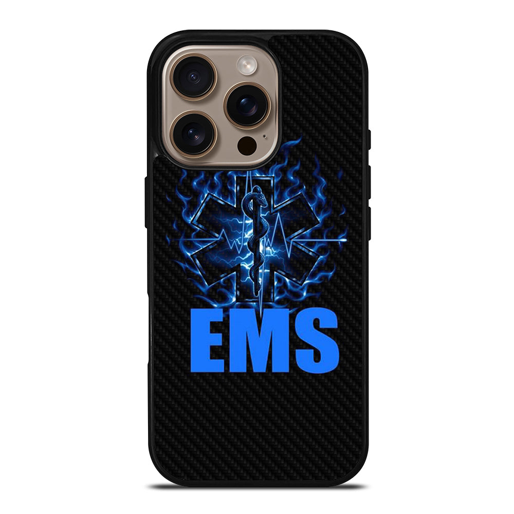 EMT EMS MEDICAL CARBON LOGO 2 iPhone 16 Pro Case Cover