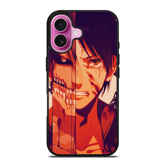 EREN YEAGER ATTACK ON TITAN FACE iPhone 16 Plus Case Cover