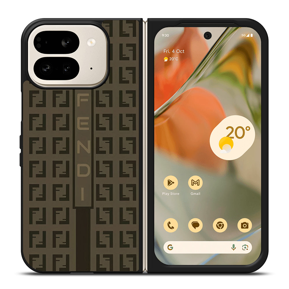 FENDI ROMA BROWN PATTERN 2 Google Pixel 9 Pro Fold Case Cover