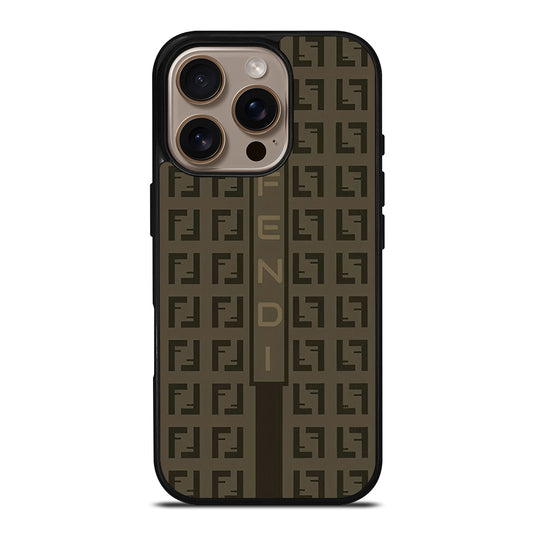 FENDI ROMA BROWN PATTERN 2 iPhone 16 Pro Case Cover