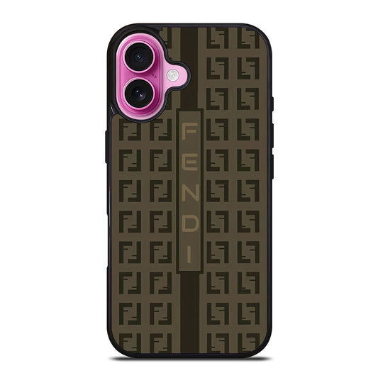 FENDI ROMA BROWN PATTERN 2 iPhone 16 Plus Case Cover