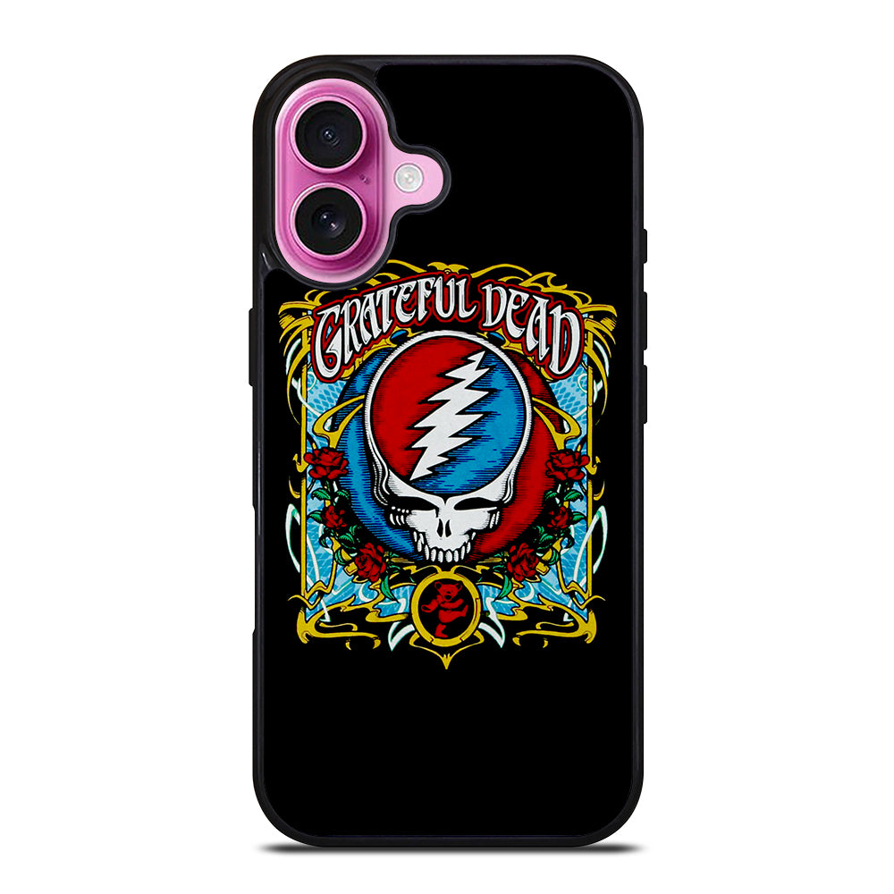 GRATEFUL DEAD BAND ROSE LOGO iPhone 16 Plus Case Cover