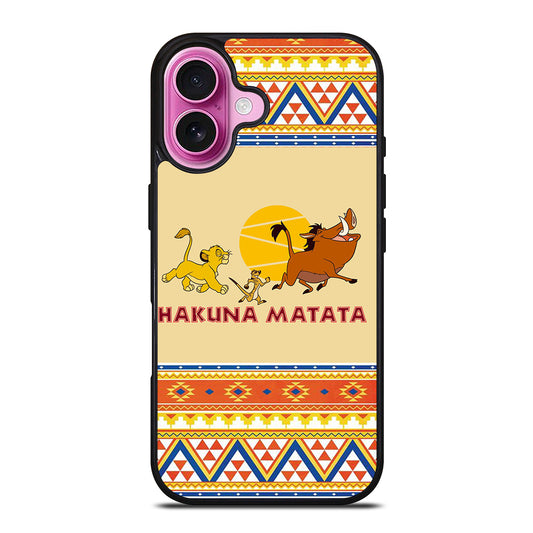 HAKUNA MATATA LION KING AZTEC 4 iPhone 16 Plus Case Cover