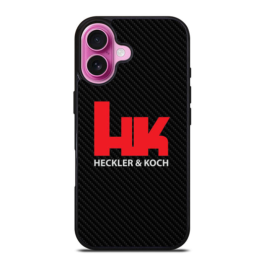 HECKLER AND KOCH LOGO CARBON iPhone 16 Plus Case Cover
