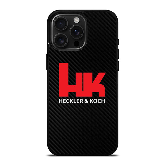 HECKLER AND KOCH LOGO CARBON iPhone 16 Pro Max Case Cover