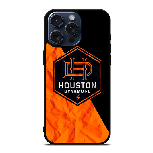 HOUSTON DYNAMO FC SOCCER MLS LOGO 3 iPhone 15 Pro Max Case Cover