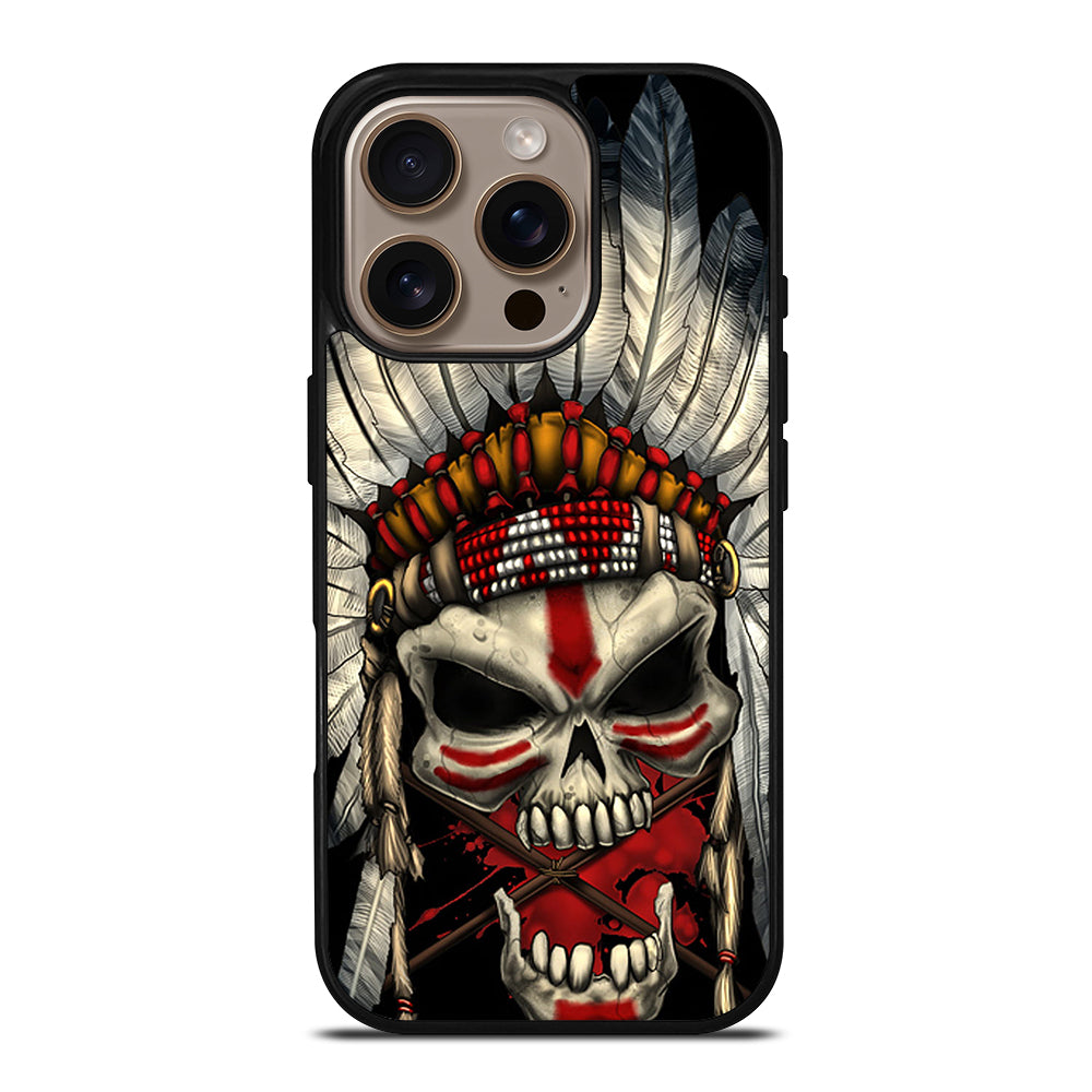 INDIAN FEATHER SKULL ART 1 iPhone 16 Pro Case Cover