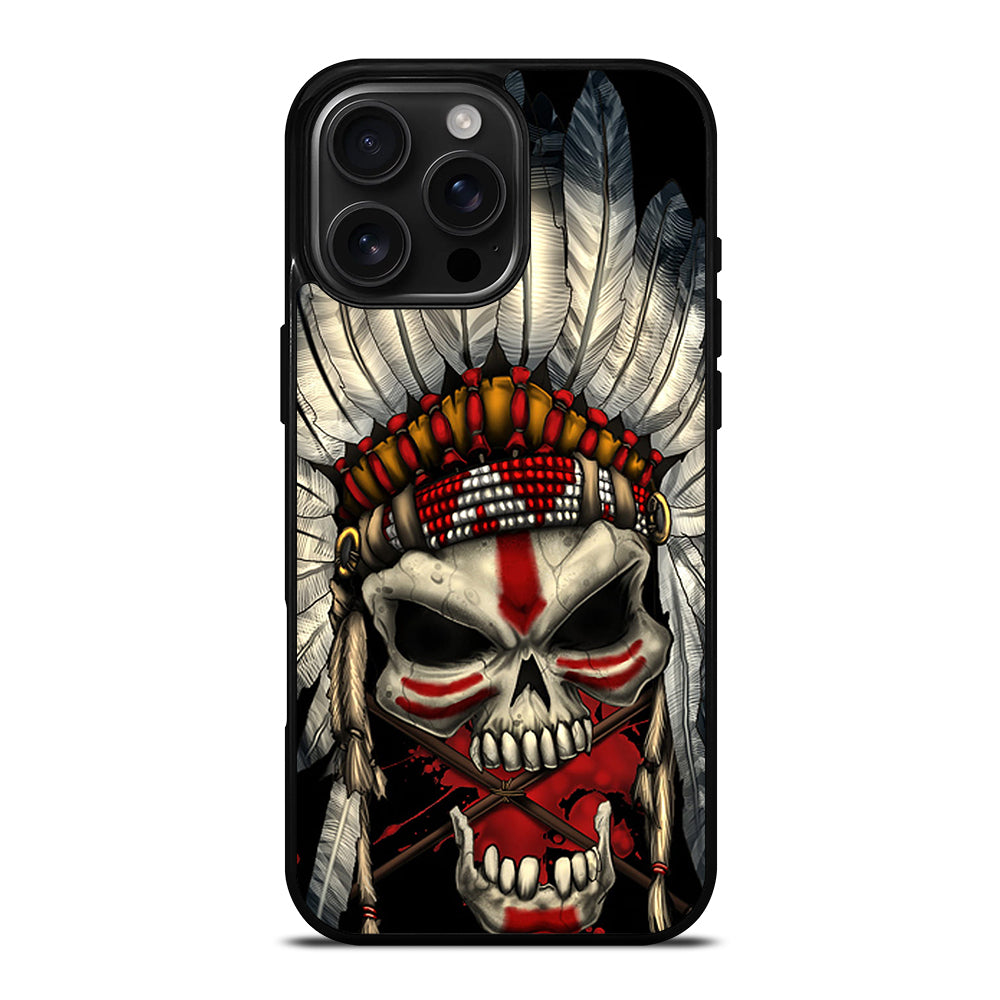 INDIAN FEATHER SKULL ART 1 iPhone 16 Pro Max Case Cover