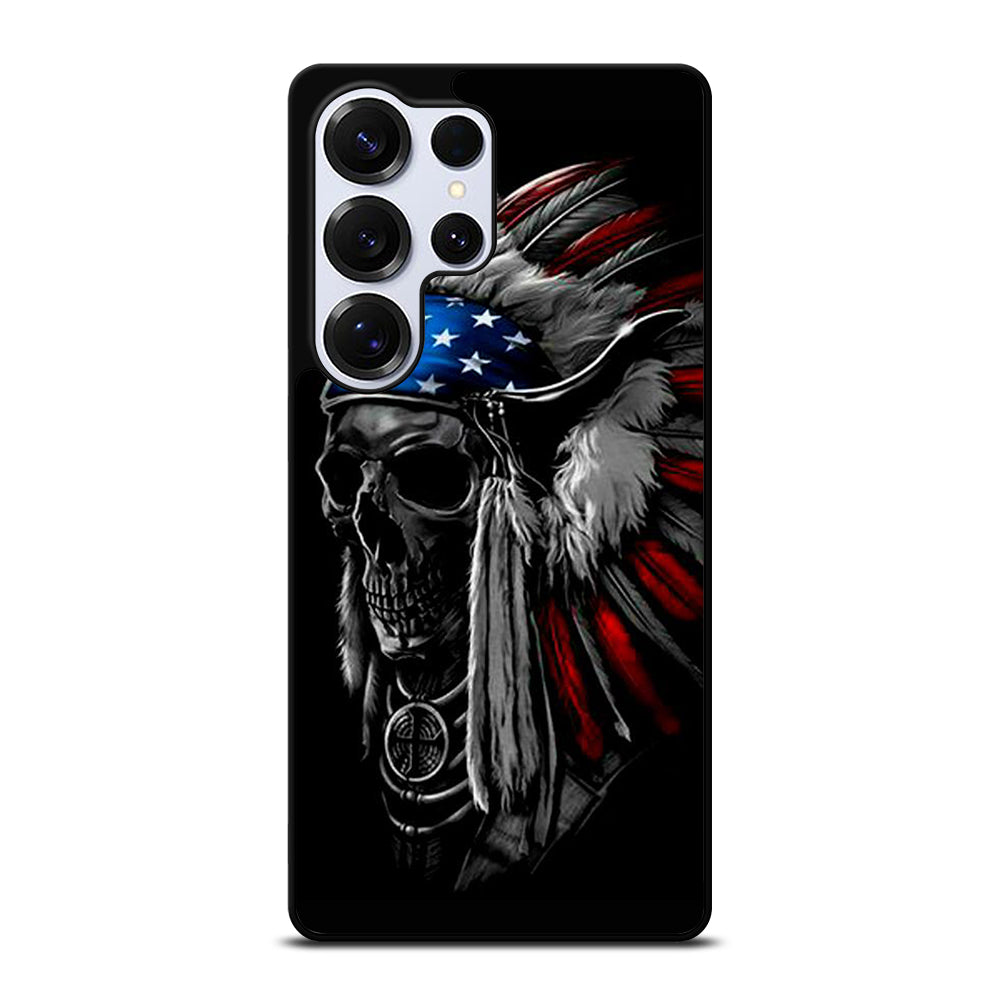 INDIAN FEATHER SKULL ART 3 Samsung Galaxy S25 Ultra Case Cover