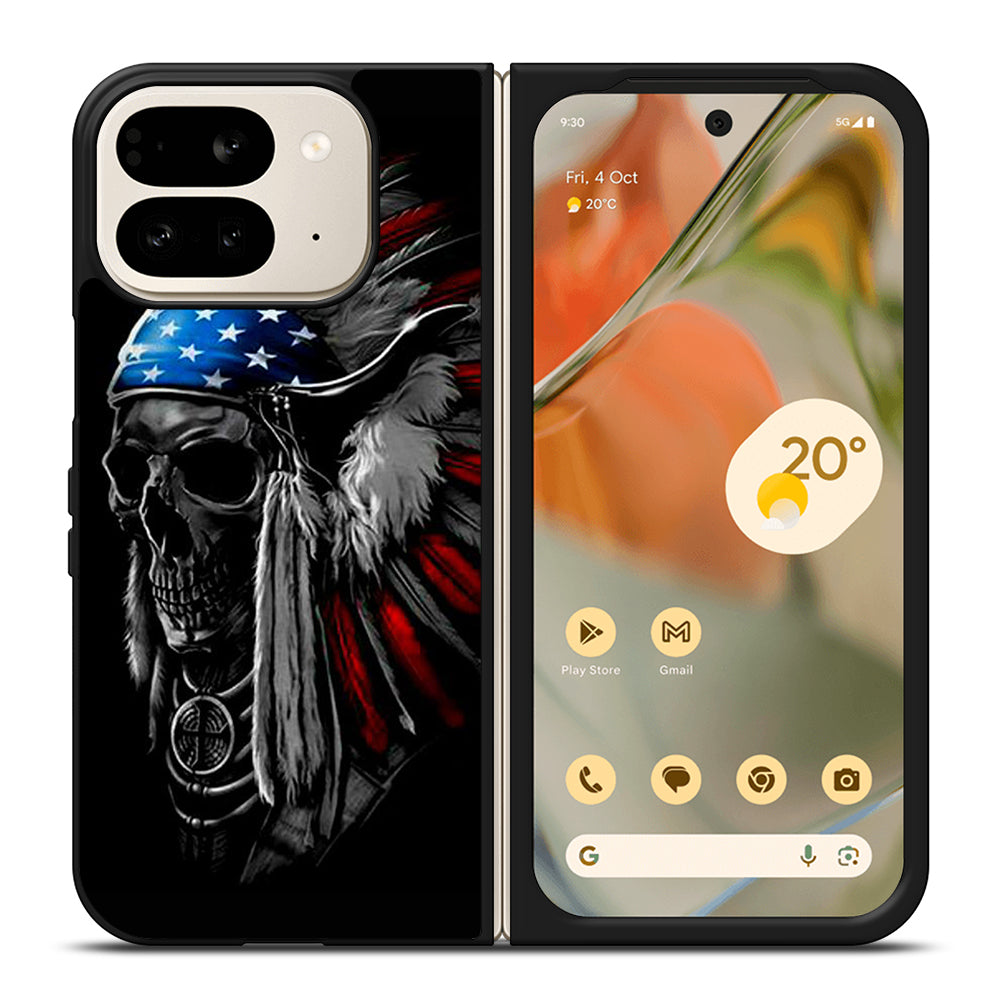 INDIAN FEATHER SKULL ART 3 Google Pixel 9 Pro Fold Case Cover