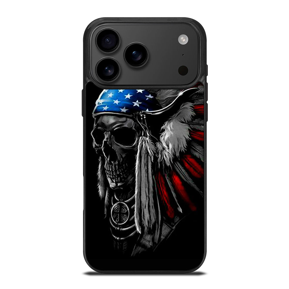 INDIAN FEATHER SKULL ART 3 iPhone 17 Pro Max Case Cover