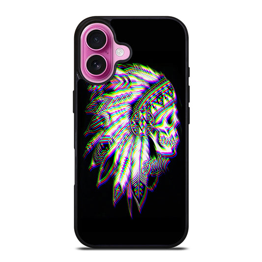 INDIAN FEATHER SKULL LOGO iPhone 16 Plus Case Cover