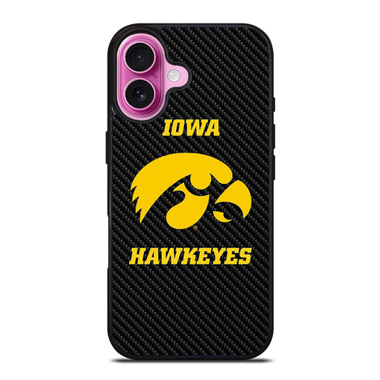 IOWA HAWKEYES CARBON LOGO iPhone 16 Plus Case Cover