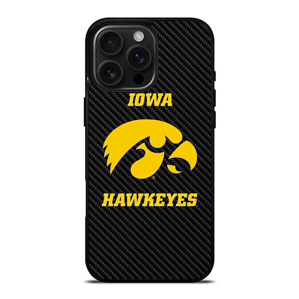 IOWA HAWKEYES CARBON LOGO iPhone 16 Pro Max Case Cover