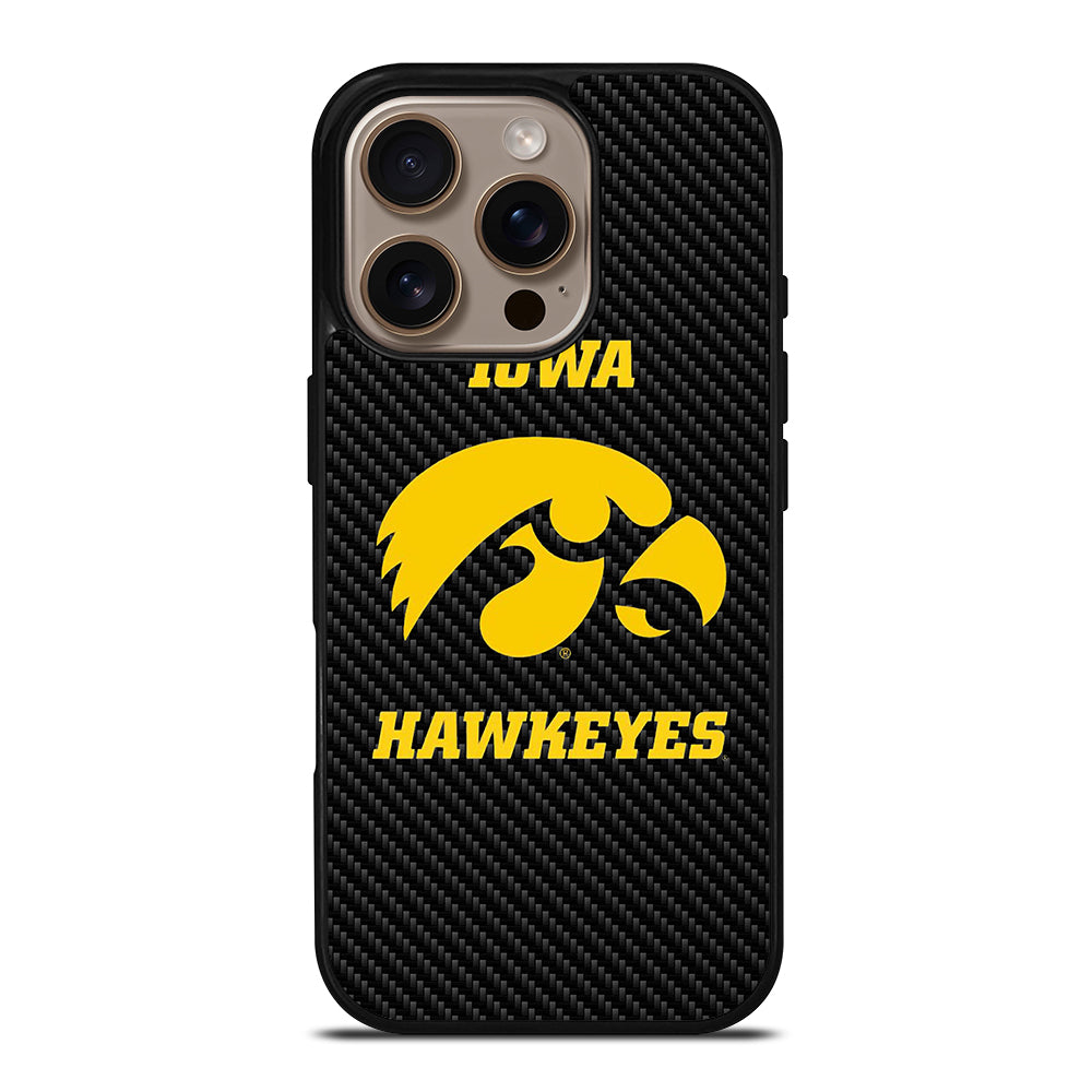 IOWA HAWKEYES CARBON LOGO iPhone 16 Pro Case Cover