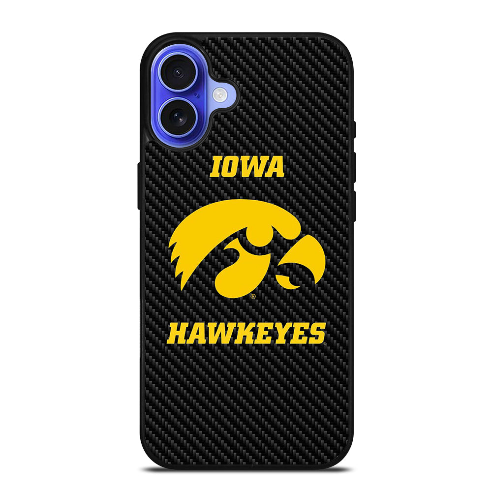IOWA HAWKEYES CARBON LOGO iPhone 16 Case Cover