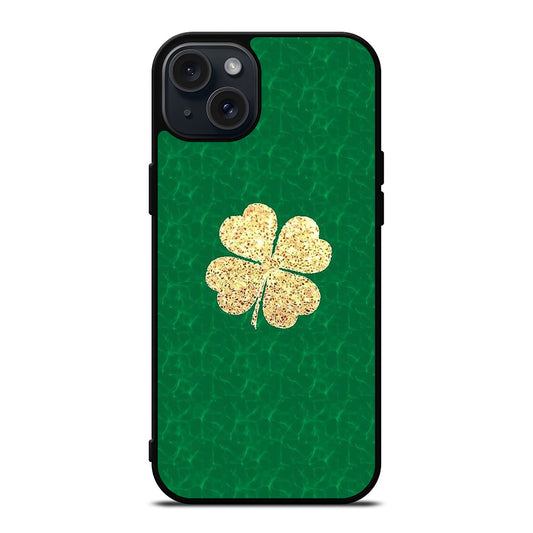 IRISH SHAMROCK CLOVER FLOWER 3 iPhone 15 Plus Case Cover