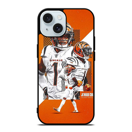 JAMARR CHASE CINCINNATI BENGALS AMERICAN FOOTBALL iPhone 15 Case Cover