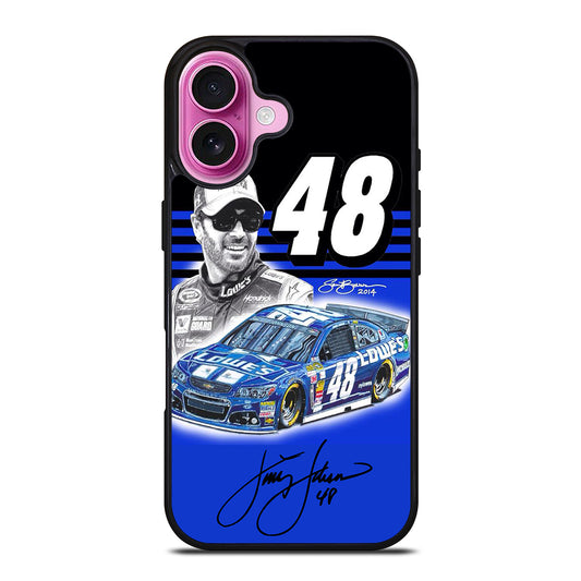 JIMMIE JOHNSON 48 NASCAR SIGNATURE 3 iPhone 16 Plus Case Cover