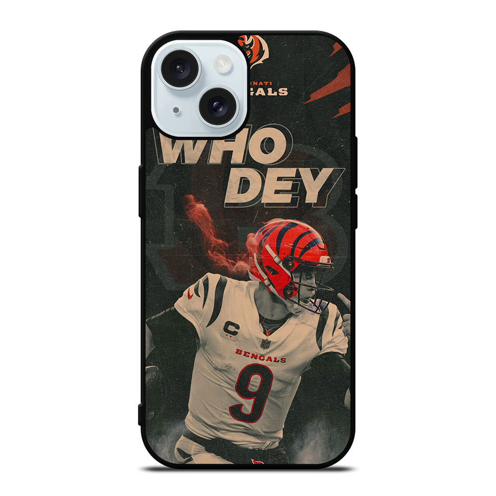 JOE BURROW CINCINNATI BENGALS FOOTBALL iPhone 15 Case Cover