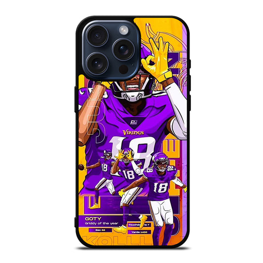 JUSTIN JEFFERSON MINNESOTA VIKINGS POSTER iPhone 15 Pro Max Case Cover