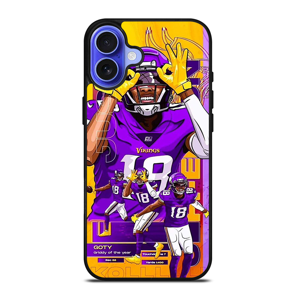 JUSTIN JEFFERSON MINNESOTA VIKINGS POSTER iPhone 16 Case Cover